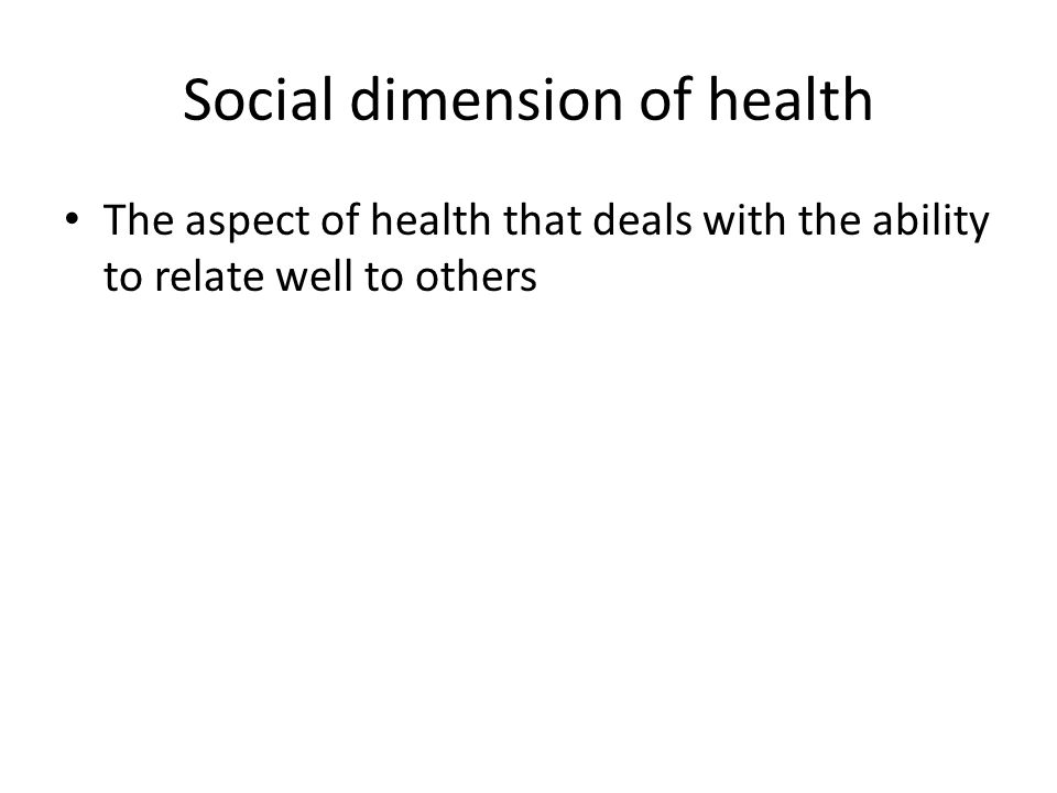 Social dimension of health