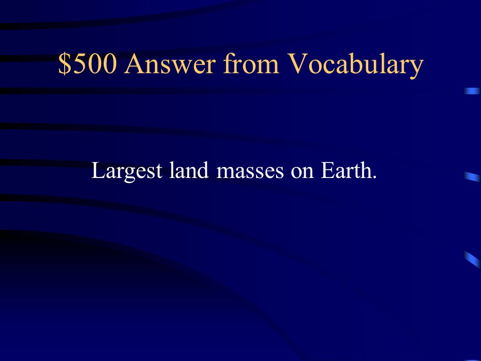 $500 Answer from Vocabulary