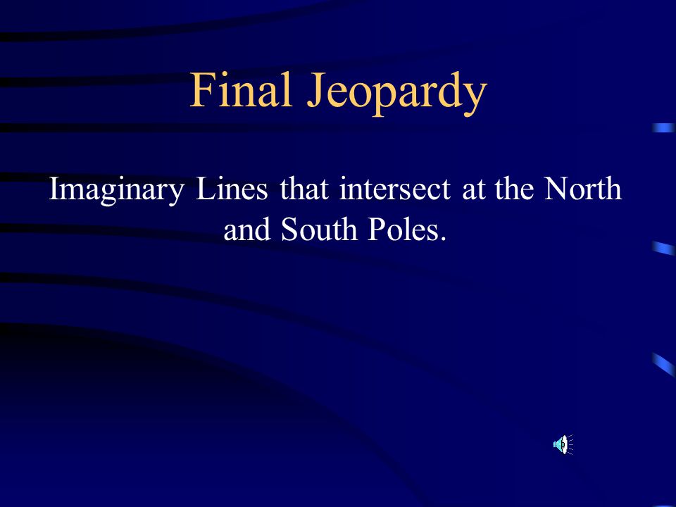Imaginary Lines that intersect at the North and South Poles.