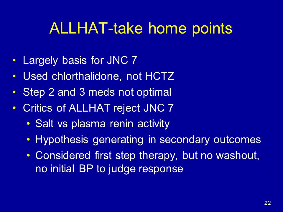 ALLHAT-take home points