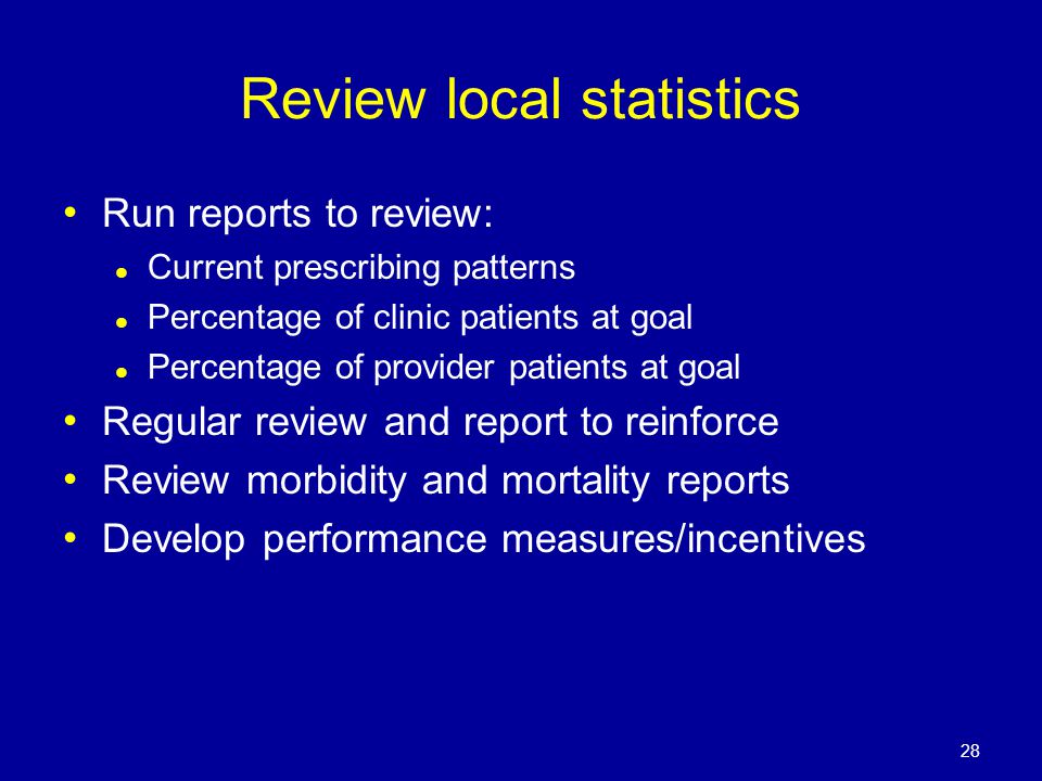 Review local statistics