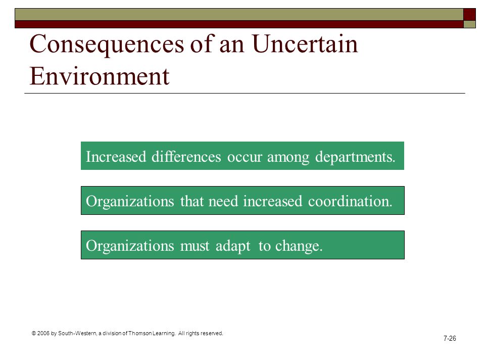 Consequences of an Uncertain Environment