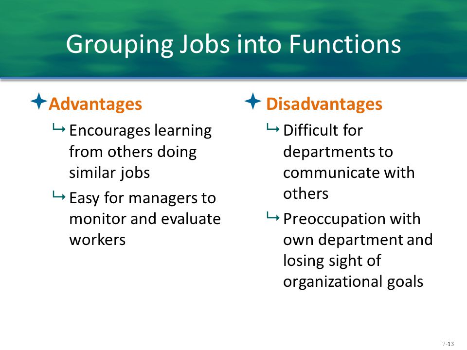 Grouping Jobs into Functions