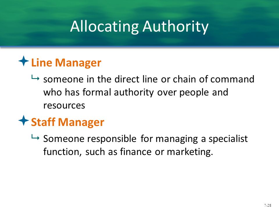 Allocating Authority Line Manager Staff Manager