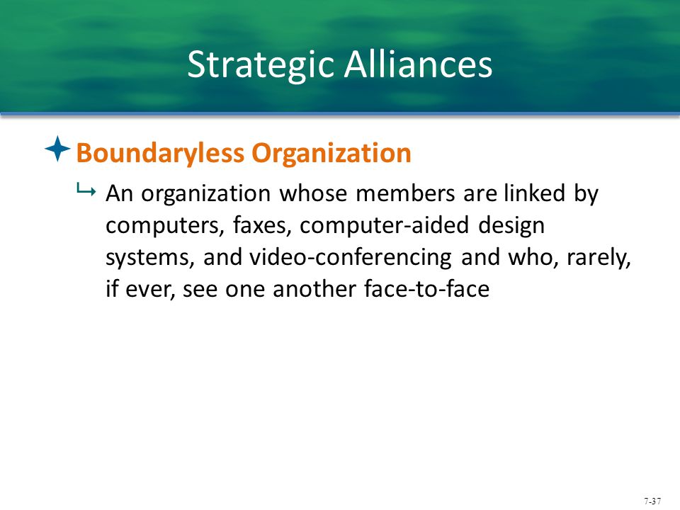 Strategic Alliances Boundaryless Organization