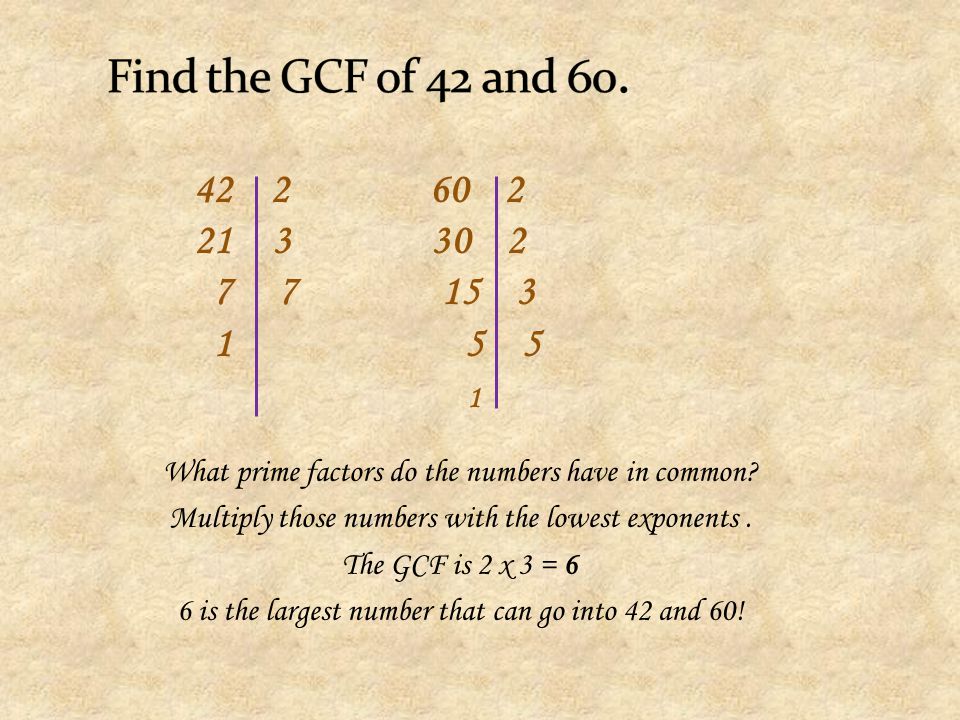 Find the GCF of 42 and