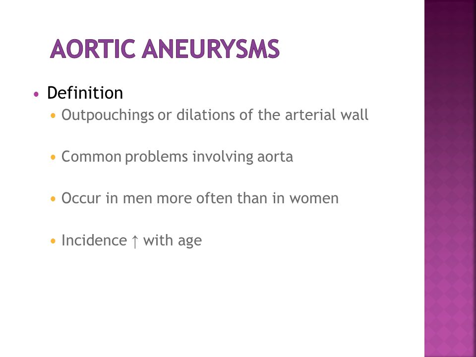 define aneurysm slideshare crema naturala din varicoza