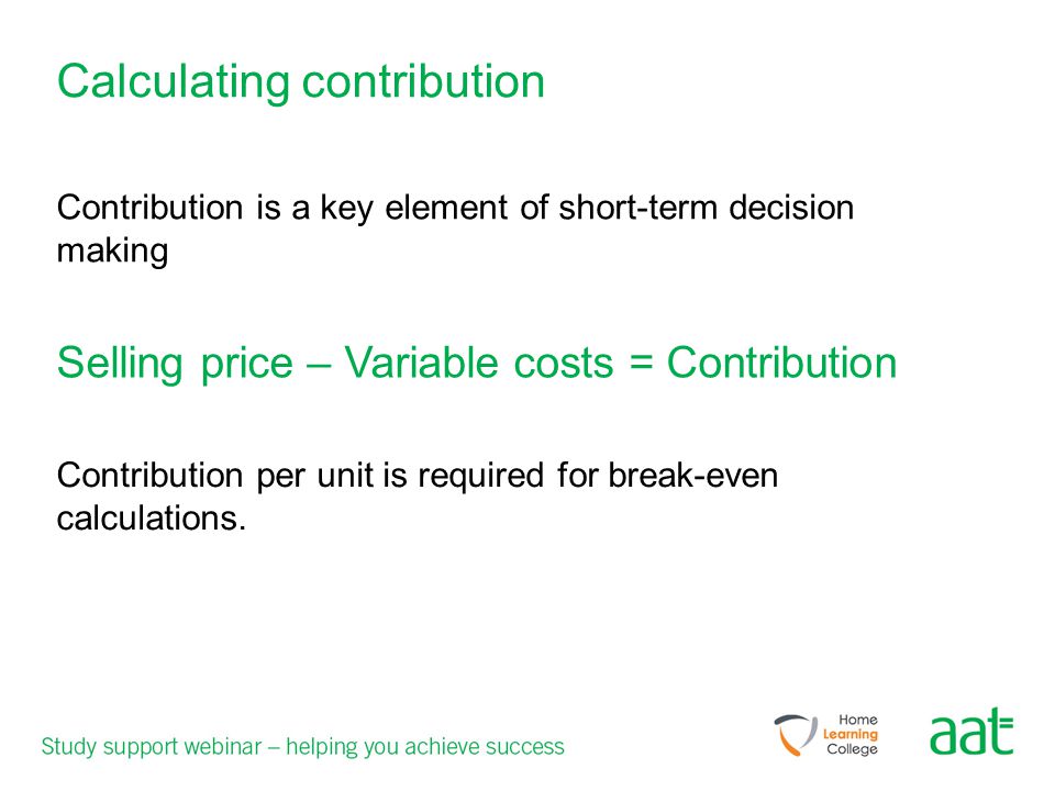 Costs and Revenues The webinar will cover: Calculating contribution - ppt  video online download