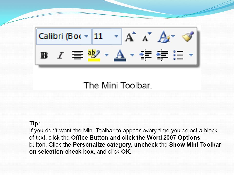 what is mini toolbar what is mini toolbar