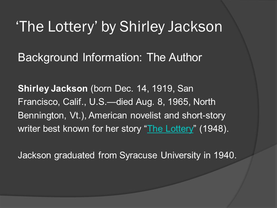 the lottery shirley jackson sparknotes