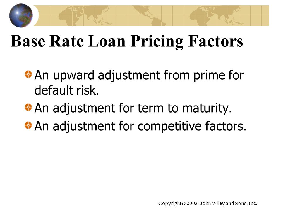 Base Rate Loan Pricing Factors