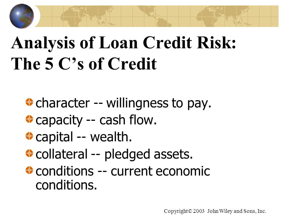 Analysis of Loan Credit Risk: The 5 C’s of Credit