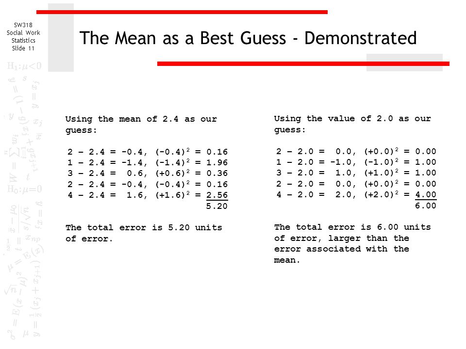 The Mean as a Best Guess - Demonstrated