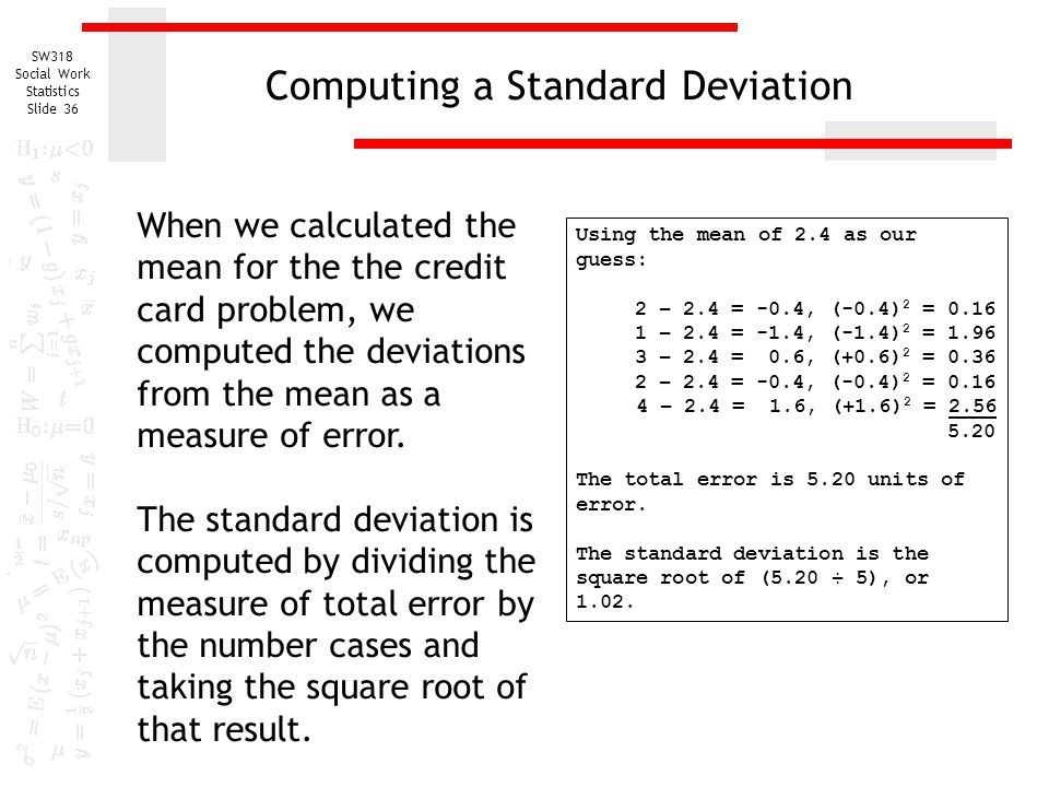 Computing a Standard Deviation