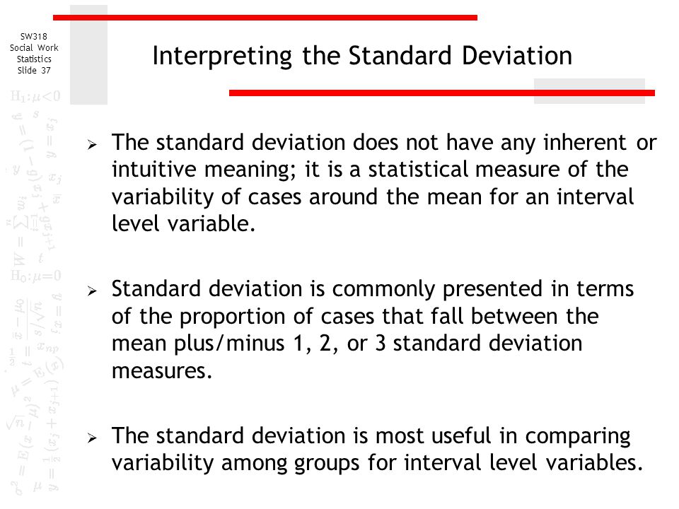 Interpreting the Standard Deviation