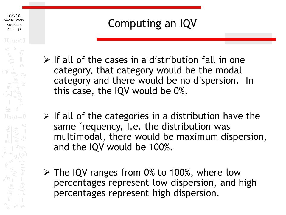 Computing an IQV