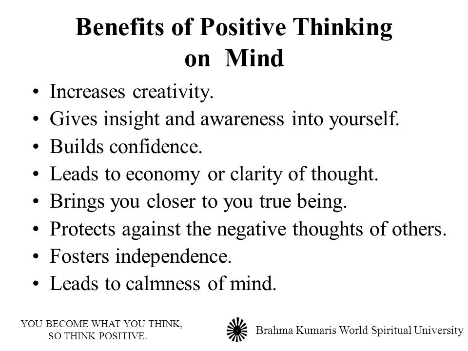 Benefits of Positive Thinking on Mind
