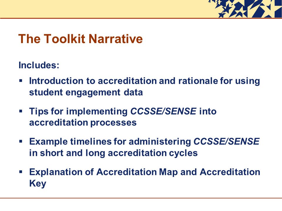 The Toolkit Narrative Includes: