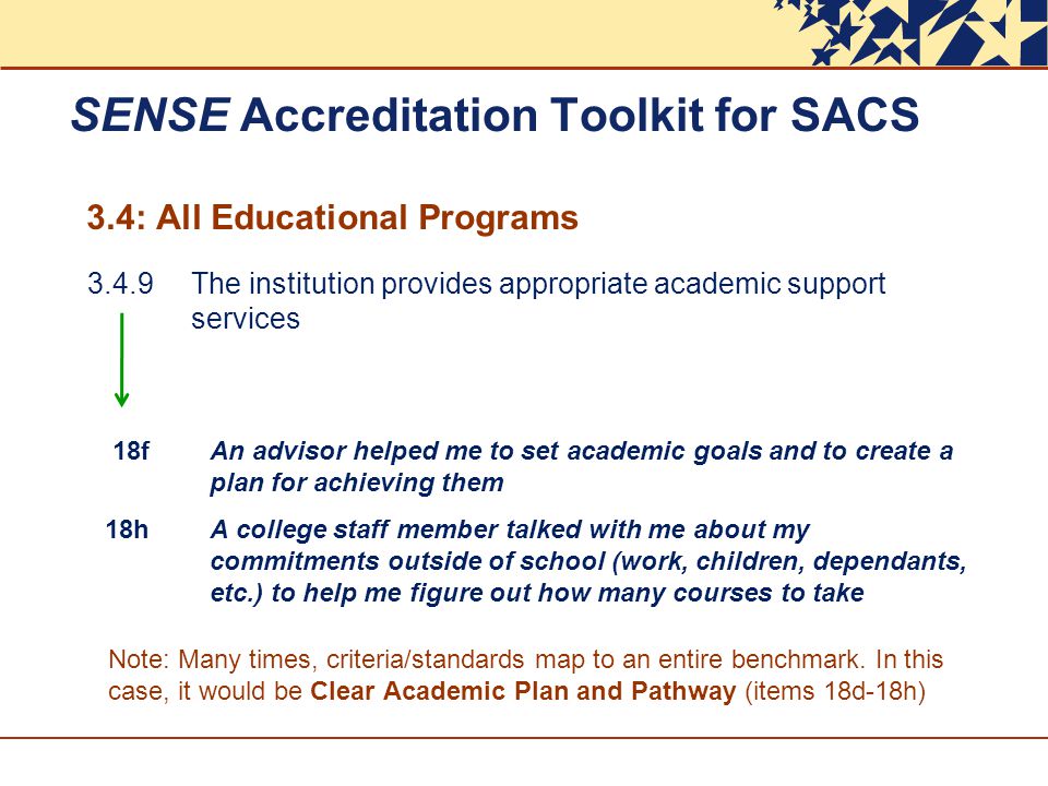 SENSE Accreditation Toolkit for SACS