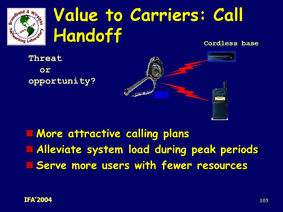 Value to Carriers: Call Handoff