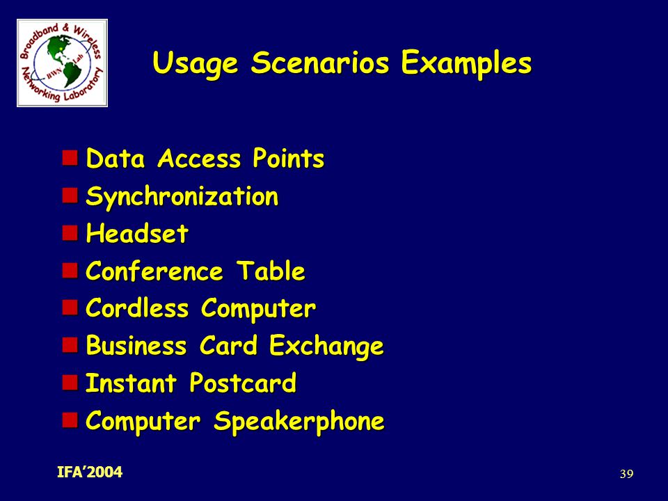 Usage Scenarios Examples