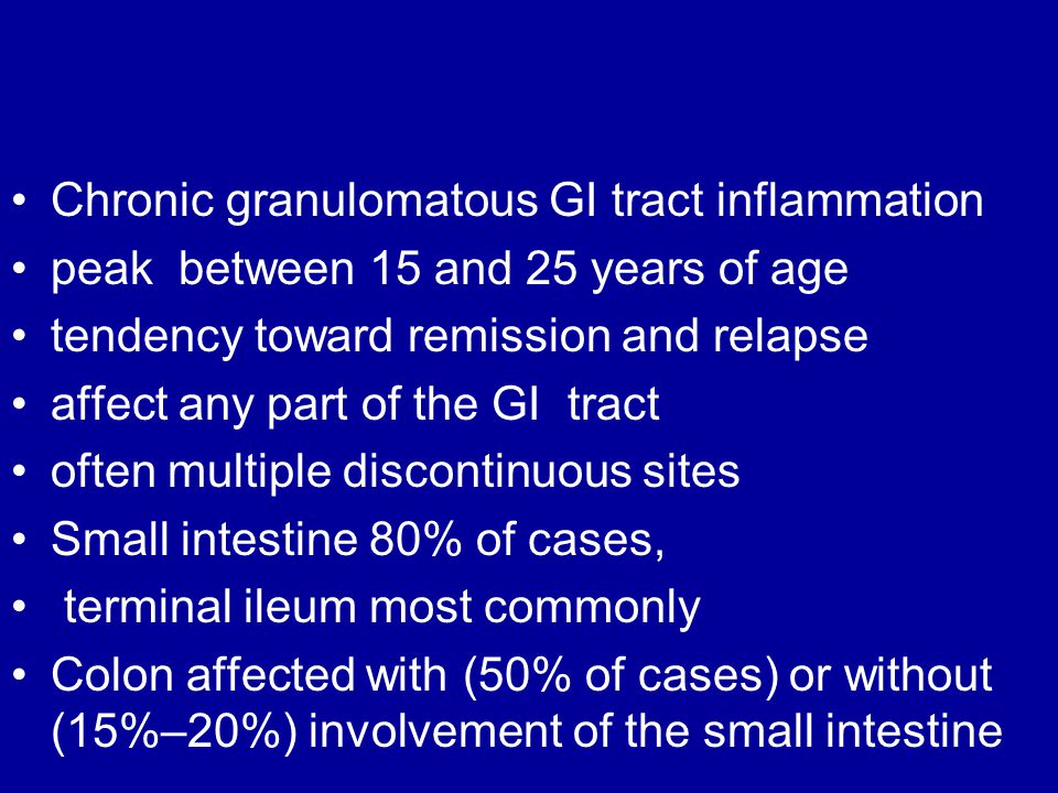Chronic granulomatous GI tract inflammation