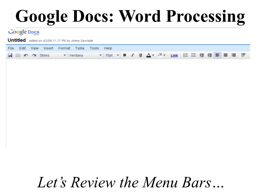 Google Docs: Word Processing