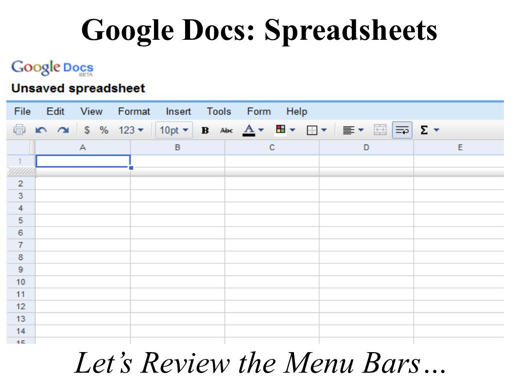 Google Docs: Spreadsheets