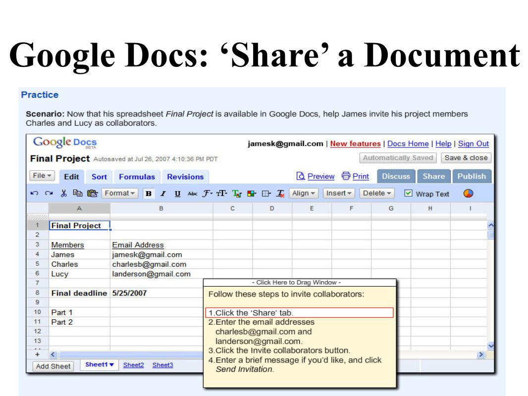 Google Docs: ‘Share’ a Document