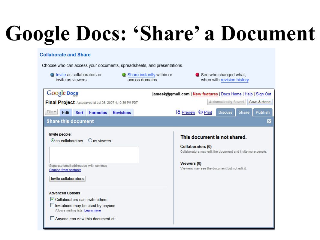 Google Docs: ‘Share’ a Document