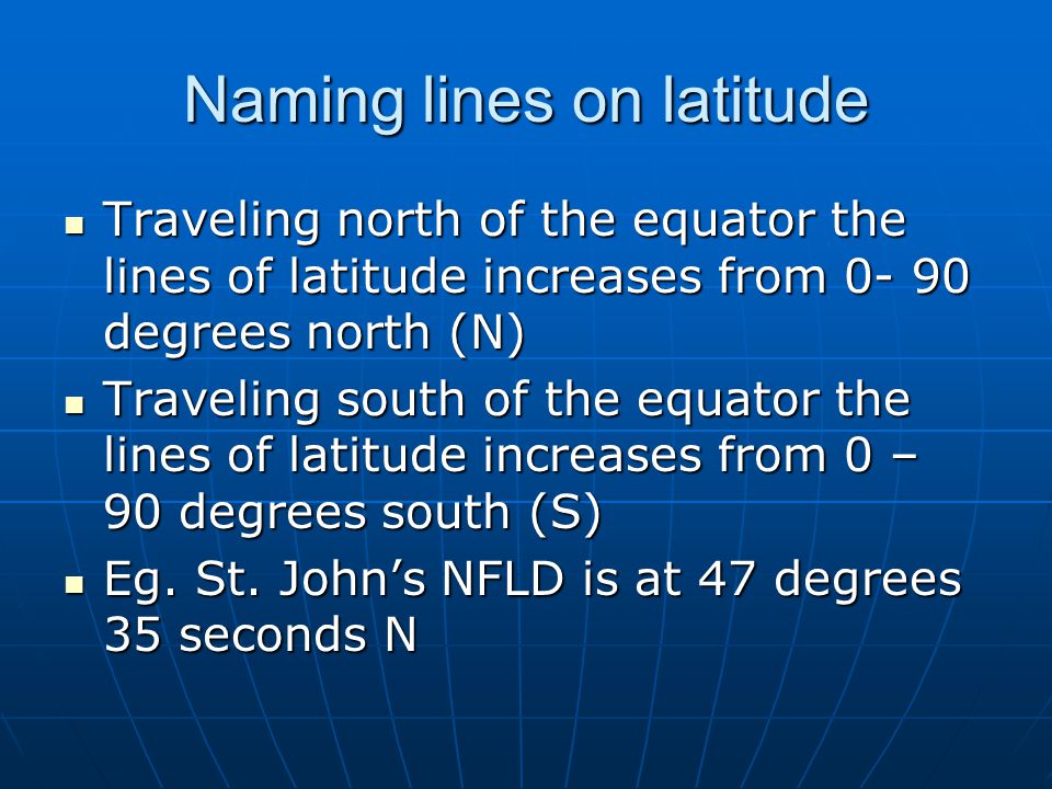 Naming lines on latitude