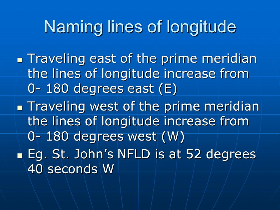 Naming lines of longitude