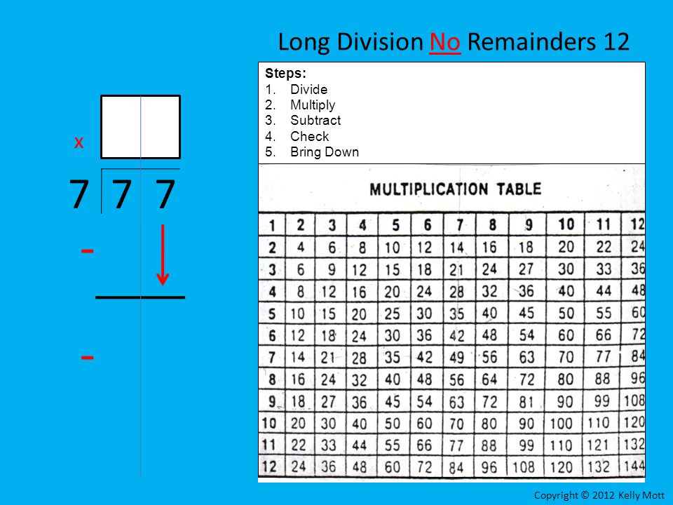 Long Division No Remainders 12