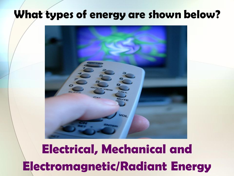 What types of energy are shown below