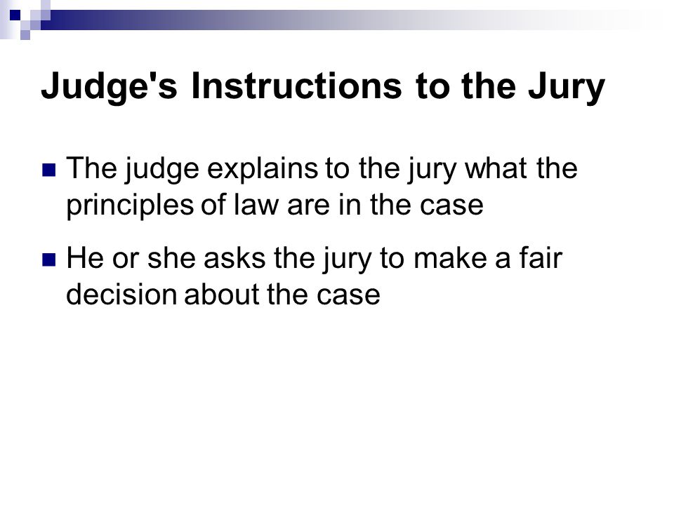 Judge s Instructions to the Jury