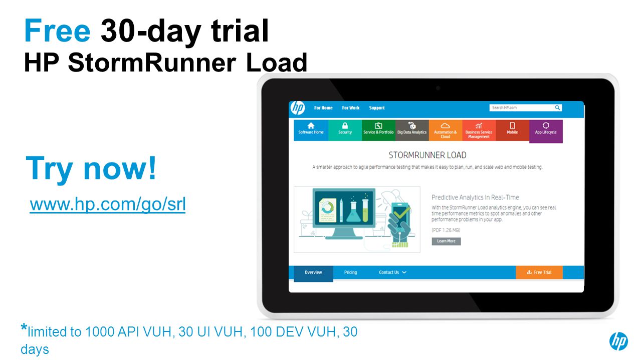 Free 30-day trial HP StormRunner Load