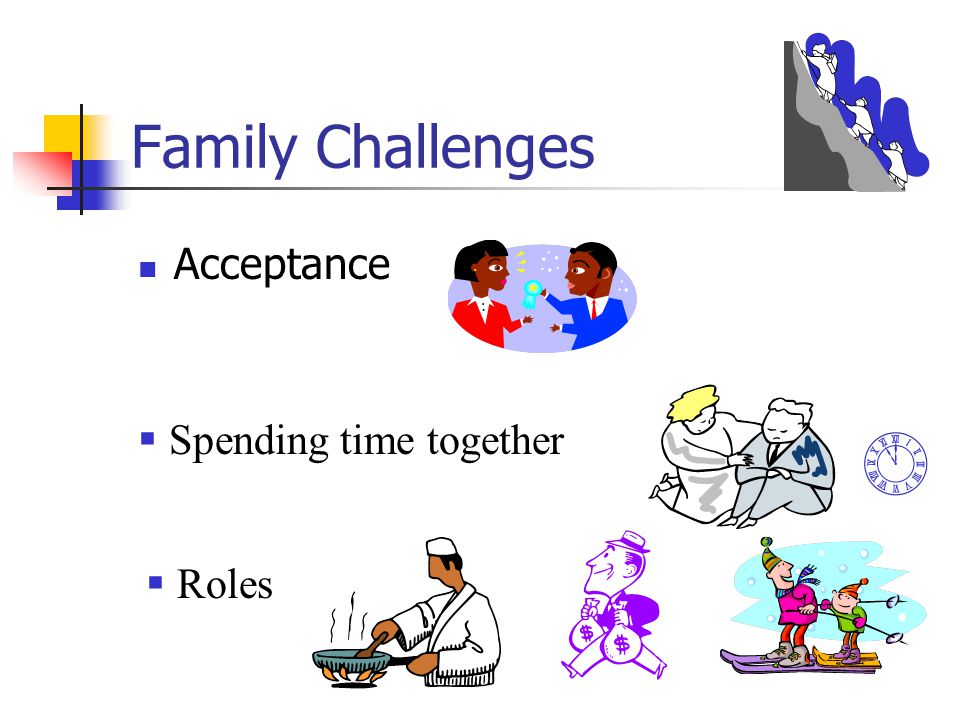 Family Challenges Acceptance Spending time together Roles