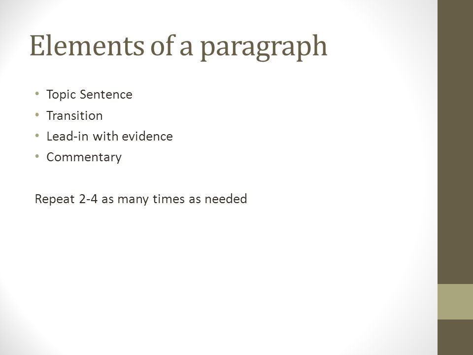 Elements of a paragraph