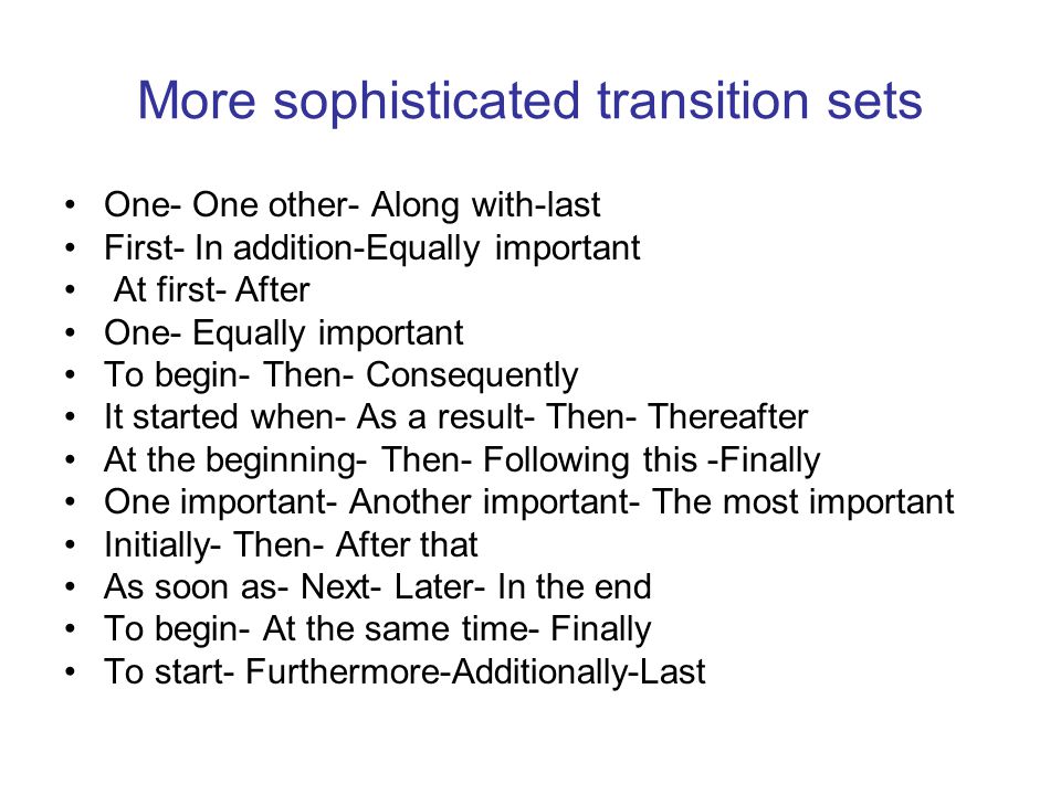 sophisticated transitions