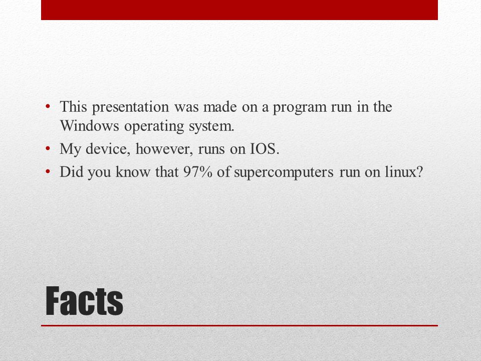 This presentation was made on a program run in the Windows operating system.