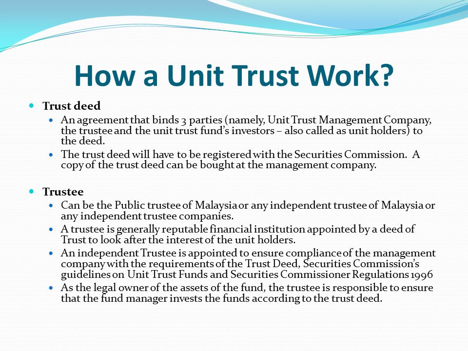 unit trust definition