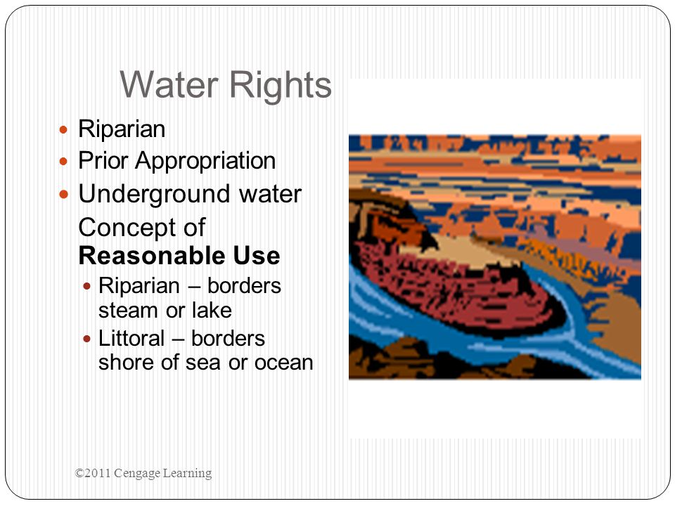 Water Rights Underground water Concept of Reasonable Use Riparian