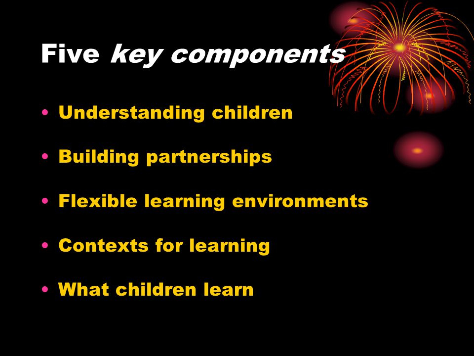 Five key components Understanding children Building partnerships