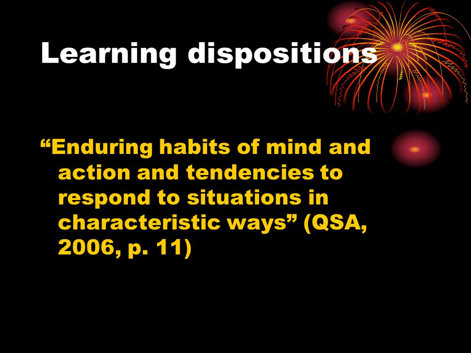Learning dispositions