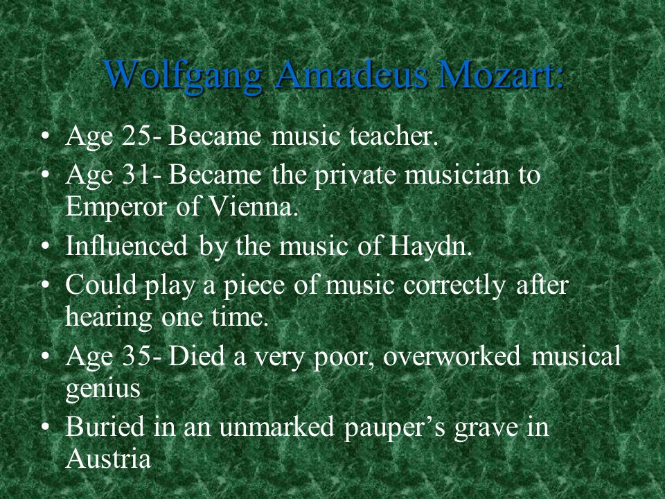 Wolfgang Amadeus Mozart: