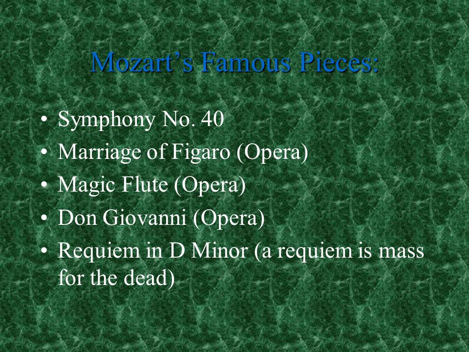 Mozart’s Famous Pieces: