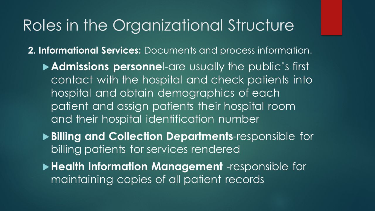 Hospital Health Information Management Department Organizational Chart