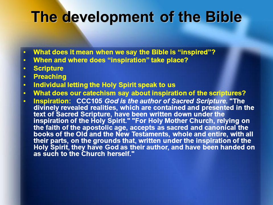 The development of the Bible
