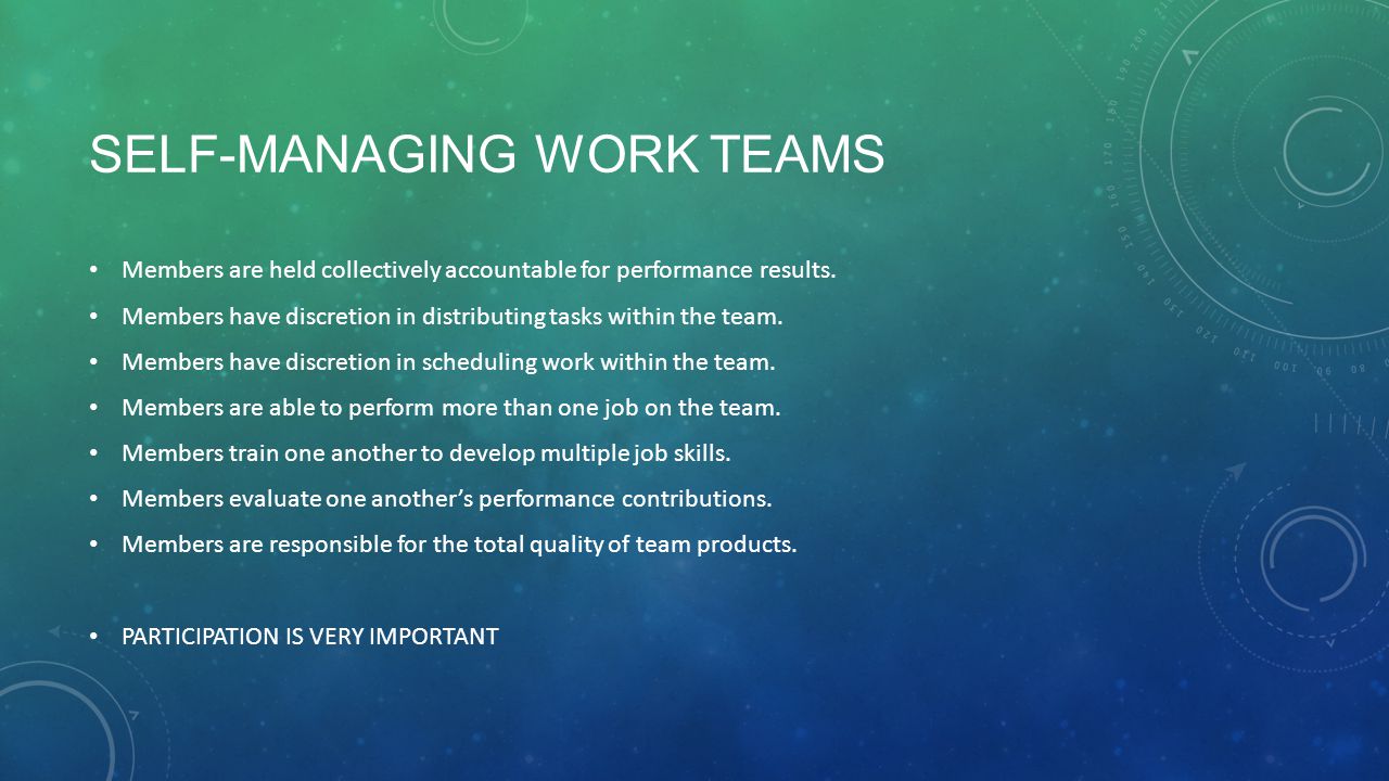 Self-Managing Work Teams