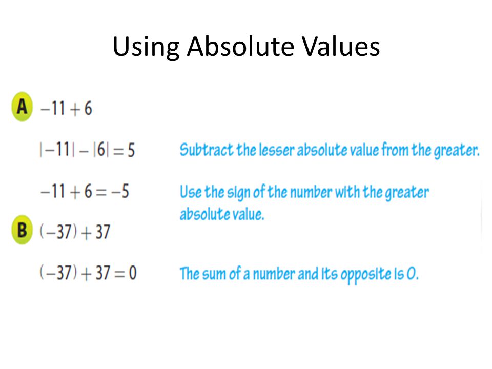 Using Absolute Values